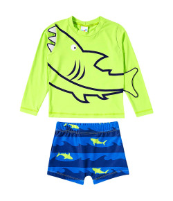 Conjunto Praia Shark Lycra Toddler Proteção UV50+