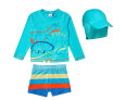 Kit 3 Peças Praia Dino Lycra Kids Proteção UV50+